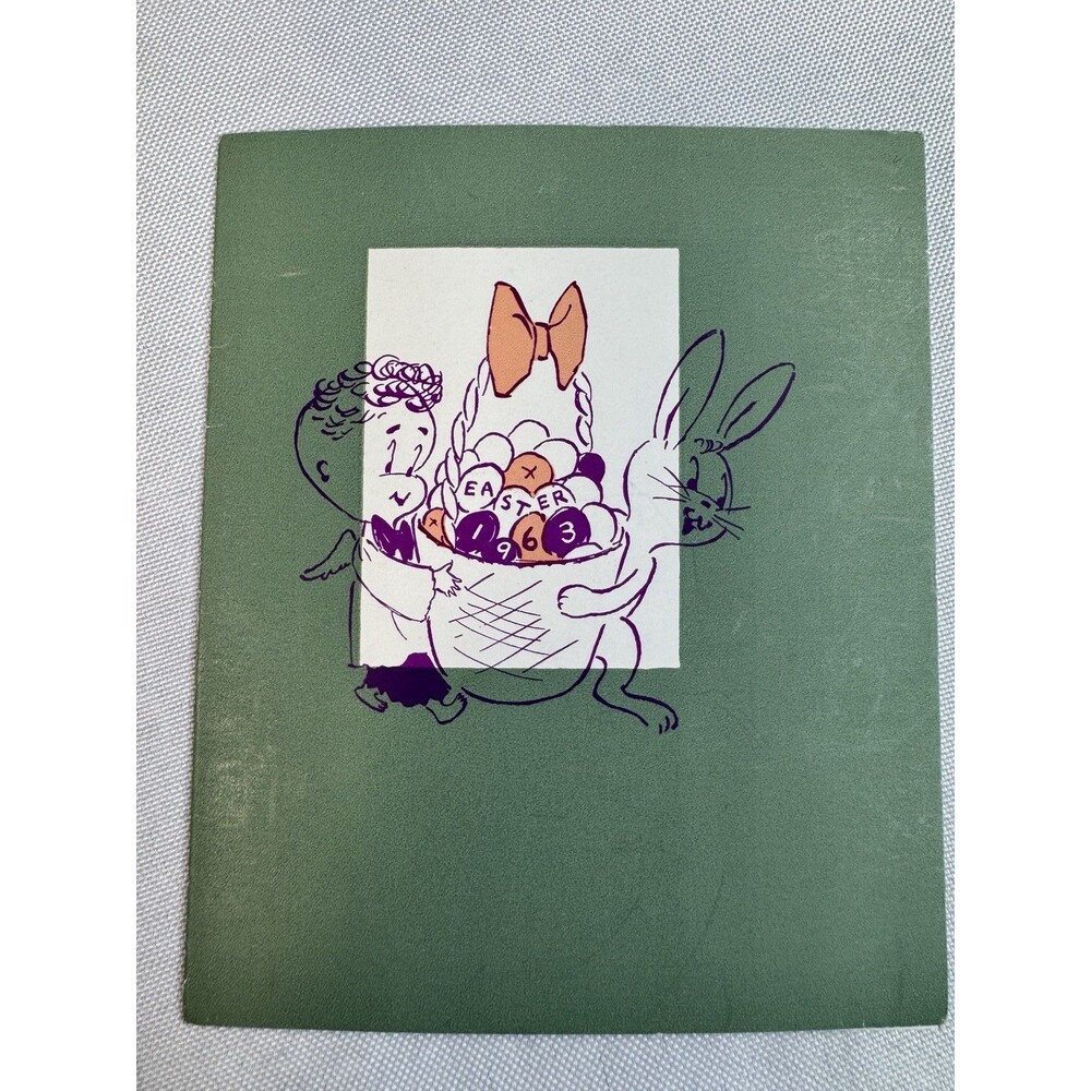 Vintage 1963 United Air Lines Easter In-Flight Menu Los Angeles Chef Jetzer